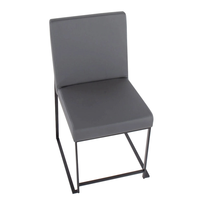 Sedia da pranzo imbottita con schienale alto – Velluto / Similpelle / Tessuto, Set da 2