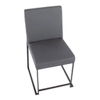 Sedia da pranzo imbottita con schienale alto – Velluto / Similpelle / Tessuto, Set da 2
