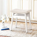 Sgabello Vanity con Cuscino a Sella – Bianco / Blu / Beige / Rosso, 1 Persona