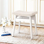 Sgabello Vanity con Cuscino a Sella – Bianco / Blu / Beige / Rosso, 1 Persona