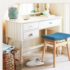 Sgabello Vanity con Cuscino a Sella – Bianco / Blu / Beige / Rosso, 1 Persona