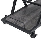 Carrello Bar in Metallo con Ruote, 3 Livelli — Nero / Cromo / Nero+Grigio