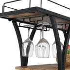 Carrello Bar in Metallo con Ruote, 3 Livelli — Nero / Cromo / Nero+Grigio