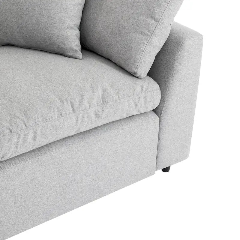Divano sezionale a L imbottito in piuma con chaise longue reversibile, 4-5 posti a sedere