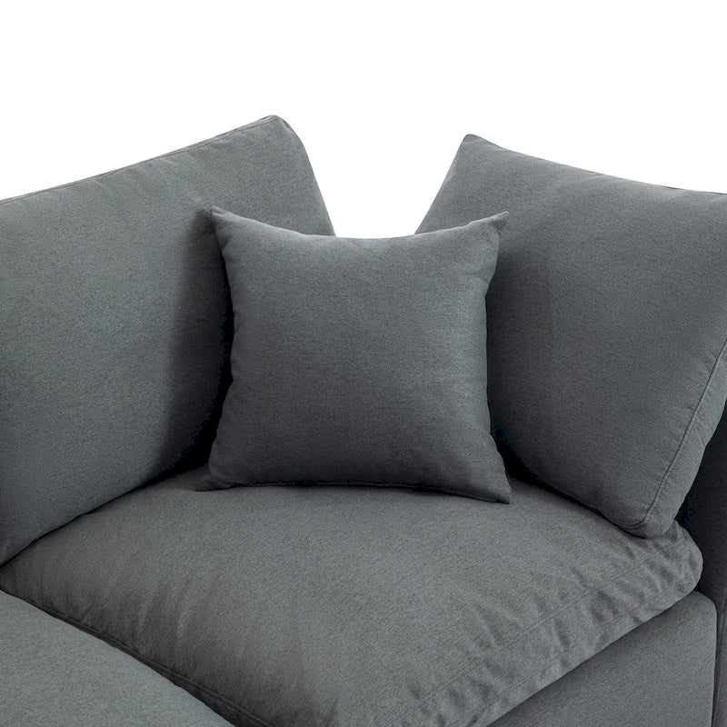 Divano sezionale a L imbottito in piuma con chaise longue reversibile, 4-5 posti a sedere