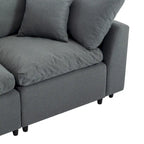 Divano sezionale a L imbottito in piuma con chaise longue reversibile, 4-5 posti a sedere