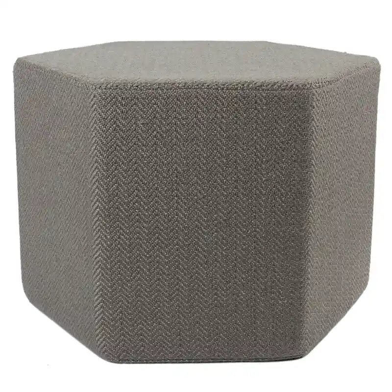 Pouf esagonale grigio, seduta singola