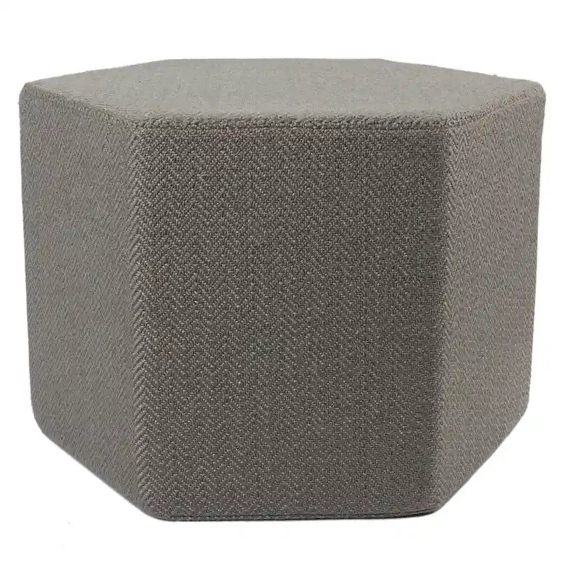 Pouf esagonale grigio, seduta singola