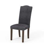 Sedie laterali rustiche in lino, set da 2 – Beige / Marrone / Grigio Scuro / Grigio Chiaro