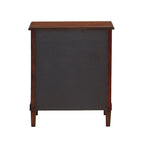 Comodino marrone a 3 cassetti con maniglie ad anello