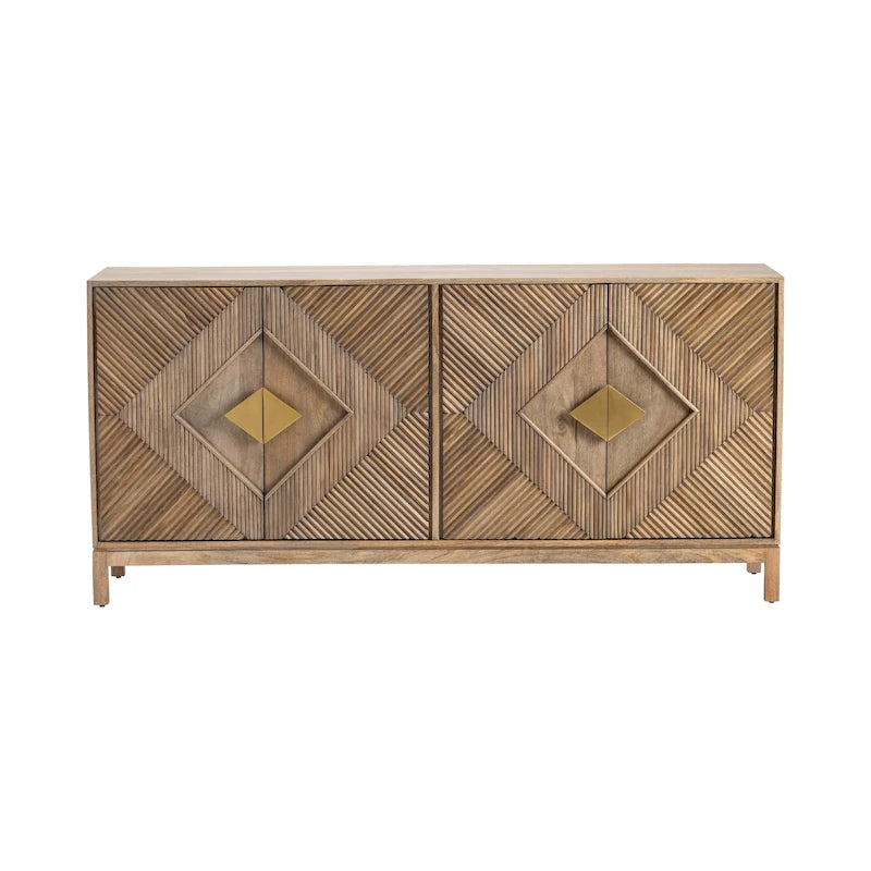 Credenza a quattro ante marrone medio 72x16x34