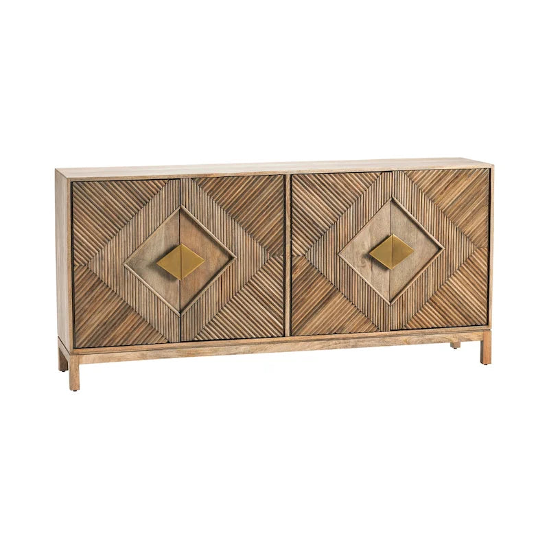 Credenza a quattro ante marrone medio 72x16x34