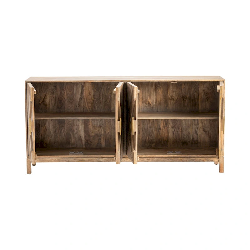 Credenza a quattro ante marrone medio 72x16x34