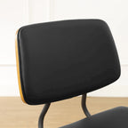 Sedia da pranzo in similpelle stile Mid-Century, Marrone/Nero, Set da 2