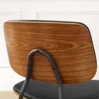 Sedia da pranzo in similpelle stile Mid-Century, Marrone/Nero, Set da 2
