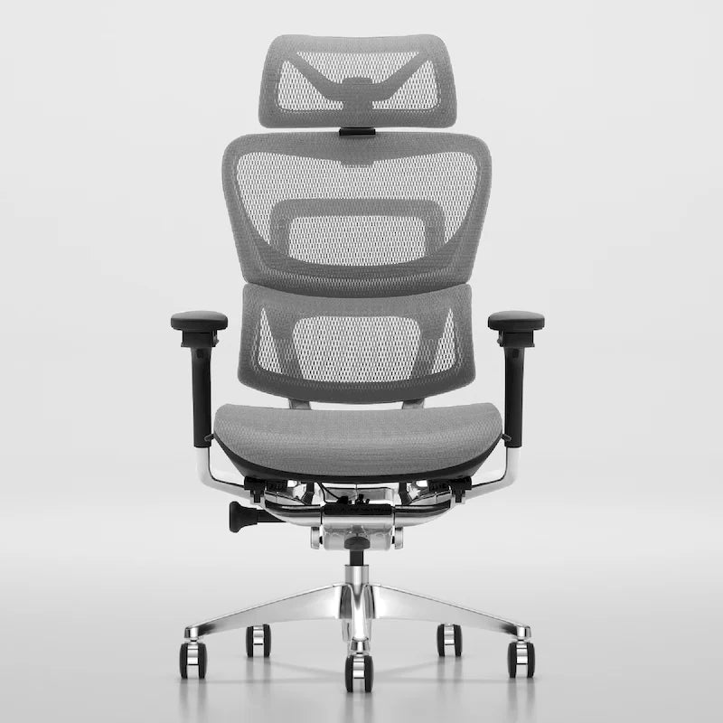 Sedia da ufficio ergonomica con schienale alto in rete – blu / bianca / grigia / marrone, 1 posto