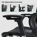 Sedia da ufficio ergonomica con schienale alto in rete – blu / bianca / grigia / marrone, 1 posto