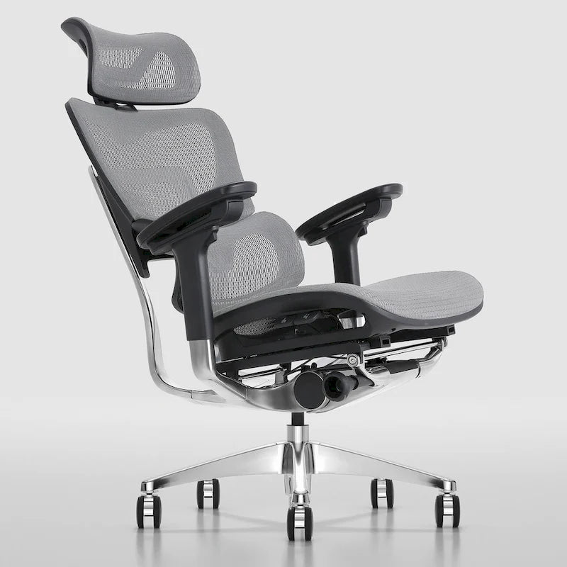 Sedia da ufficio ergonomica con schienale alto in rete – blu / bianca / grigia / marrone, 1 posto