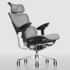 Sedia da ufficio ergonomica con schienale alto in rete – blu / bianca / grigia / marrone, 1 posto