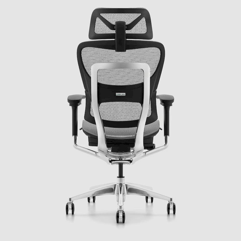 Sedia da ufficio ergonomica con schienale alto in rete – blu / bianca / grigia / marrone, 1 posto