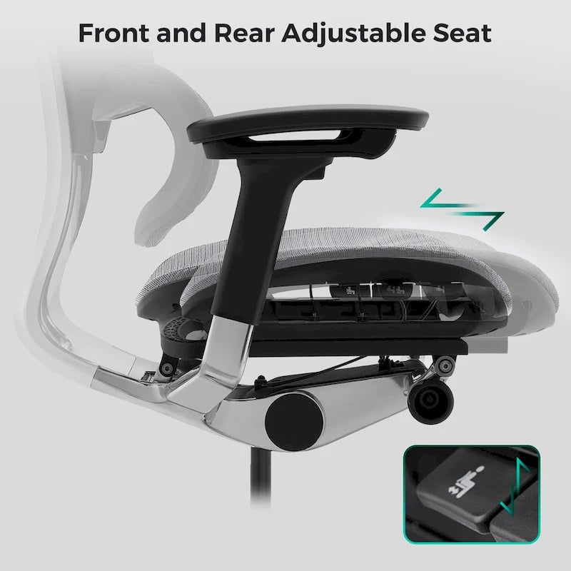 Sedia da ufficio ergonomica con schienale alto in rete – blu / bianca / grigia / marrone, 1 posto