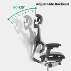 Sedia da ufficio ergonomica con schienale alto in rete – blu / bianca / grigia / marrone, 1 posto