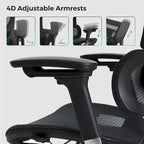 Sedia da ufficio ergonomica con schienale alto in rete – blu / bianca / grigia / marrone, 1 posto