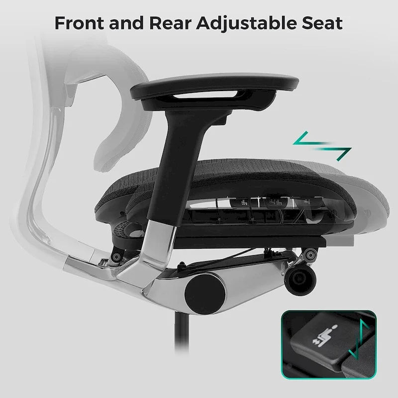 Sedia da ufficio ergonomica con schienale alto in rete – blu / bianca / grigia / marrone, 1 posto