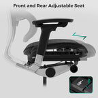 Sedia da ufficio ergonomica con schienale alto in rete – blu / bianca / grigia / marrone, 1 posto