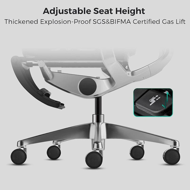 Sedia da ufficio ergonomica con schienale alto in rete – blu / bianca / grigia / marrone, 1 posto