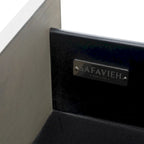 Comodino a 2 cassetti con dettagli in ottone – Bianco anticato / Noce / Verde acqua