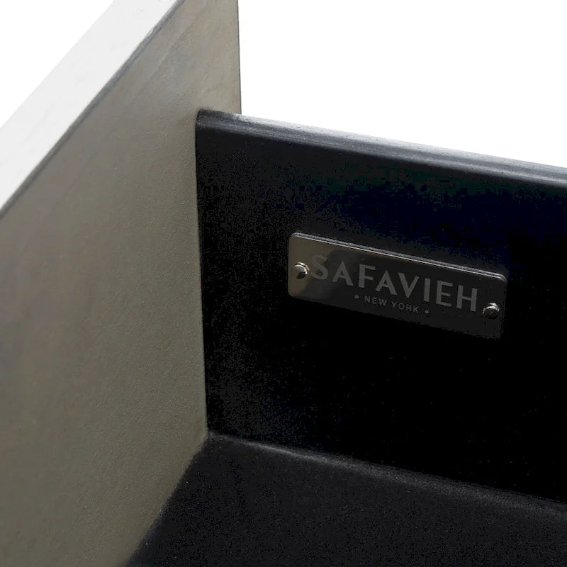 Comodino a 2 cassetti con dettagli in ottone – Bianco anticato / Noce / Verde acqua