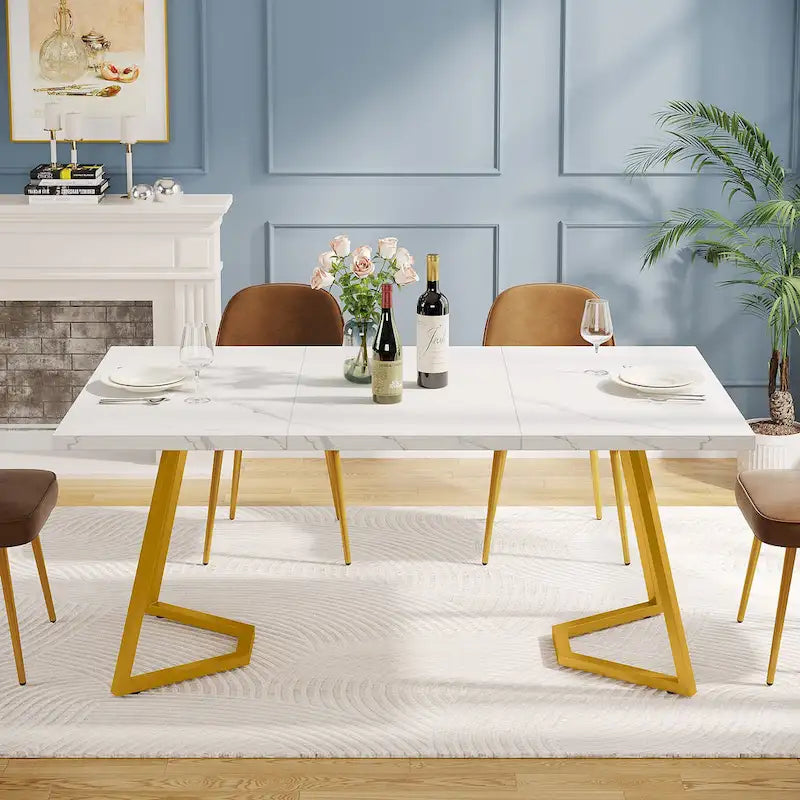 Set da tavolo da pranzo rettangolare marrone retrò per 4 persone con sedie imbottite