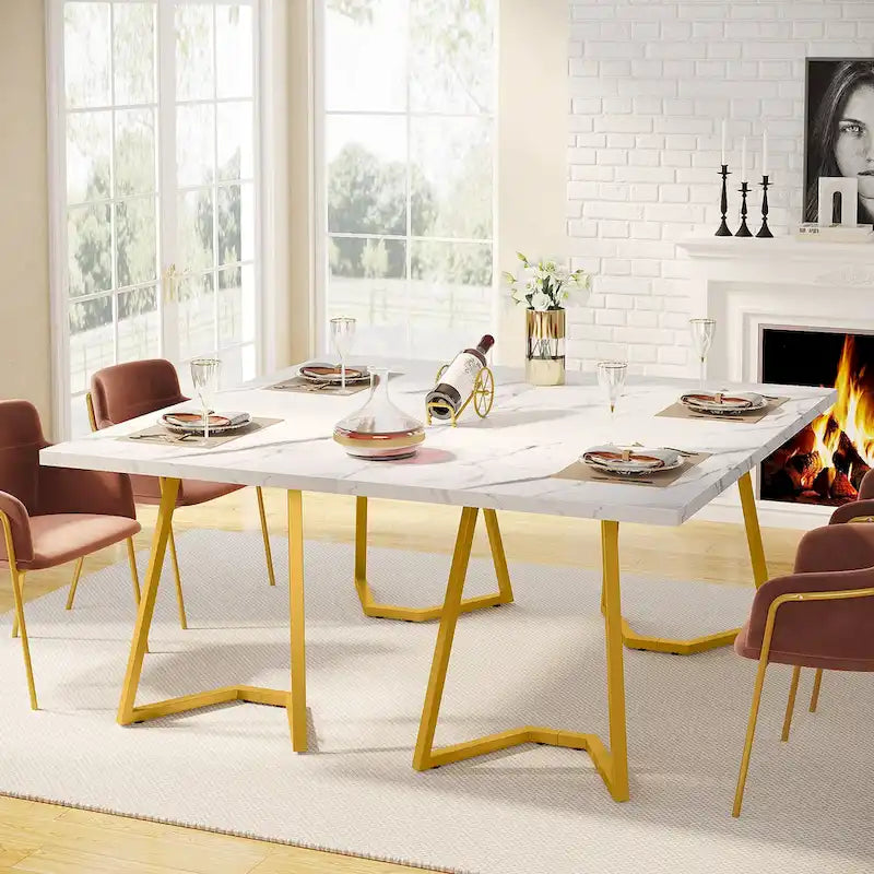 Set da tavolo da pranzo rettangolare marrone retrò per 4 persone con sedie imbottite