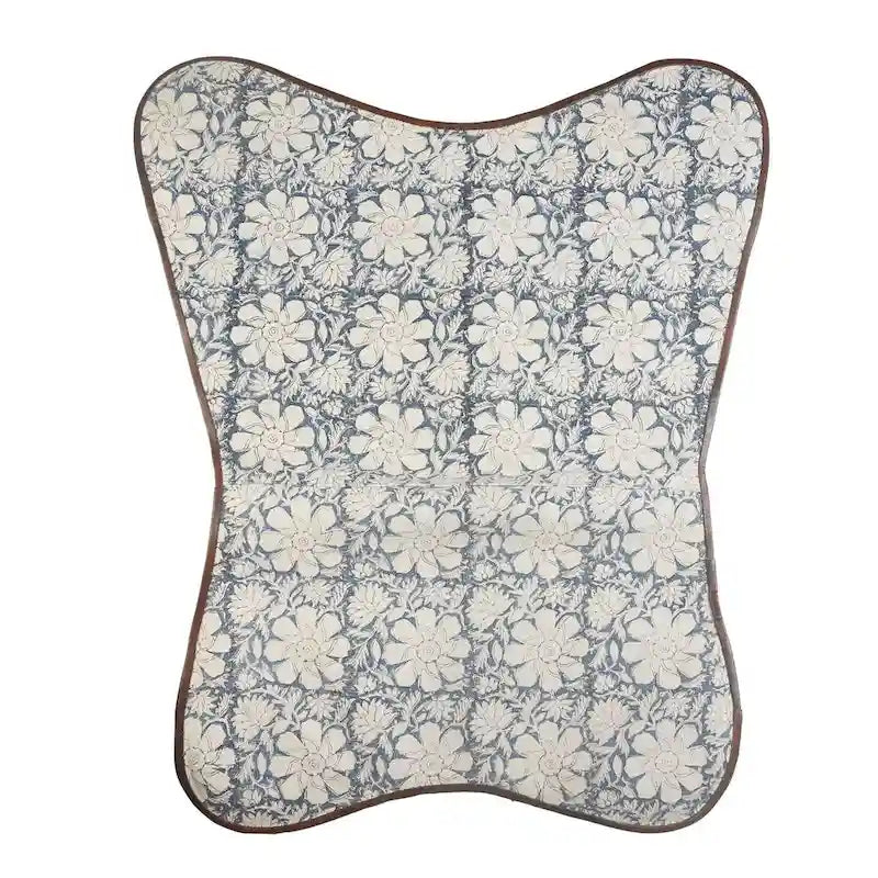 Sedia a farfalla pieghevole floreale blu e bianca, 1 posto