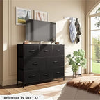 Comò a 8 cassetti e porta TV – Nero Antracite / Greige / Grigio Scuro