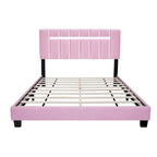 Struttura Letto in Velluto Rosa, Imbottita in Schiuma, Singola