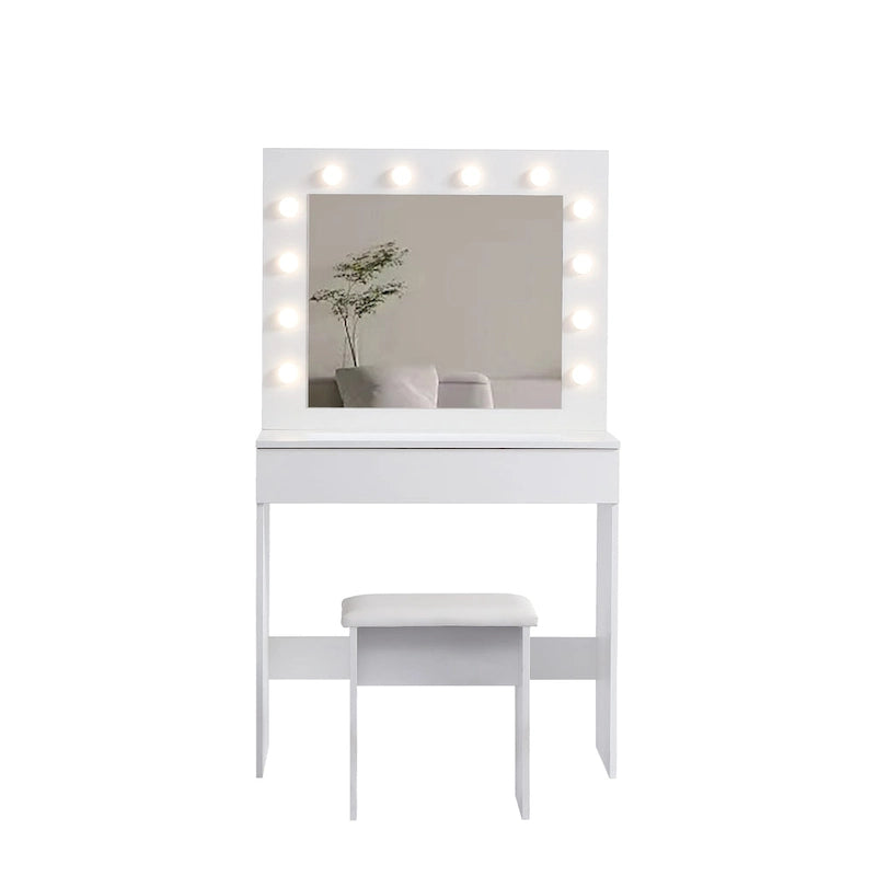 Toeletta Bianca con Specchio Illuminato, Monoposto