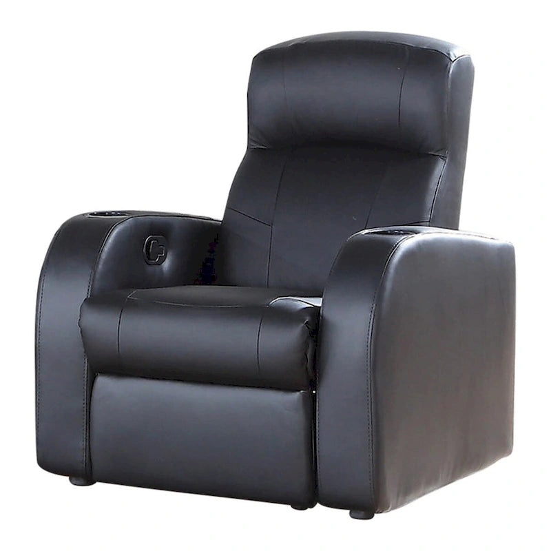 Sedili Home Theater in Pelle Nera, Stile Moderno, 3 Posti