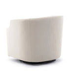 Poltrona a botte girevole e a dondolo, grigio/azzurro/naturale, seduta singola
