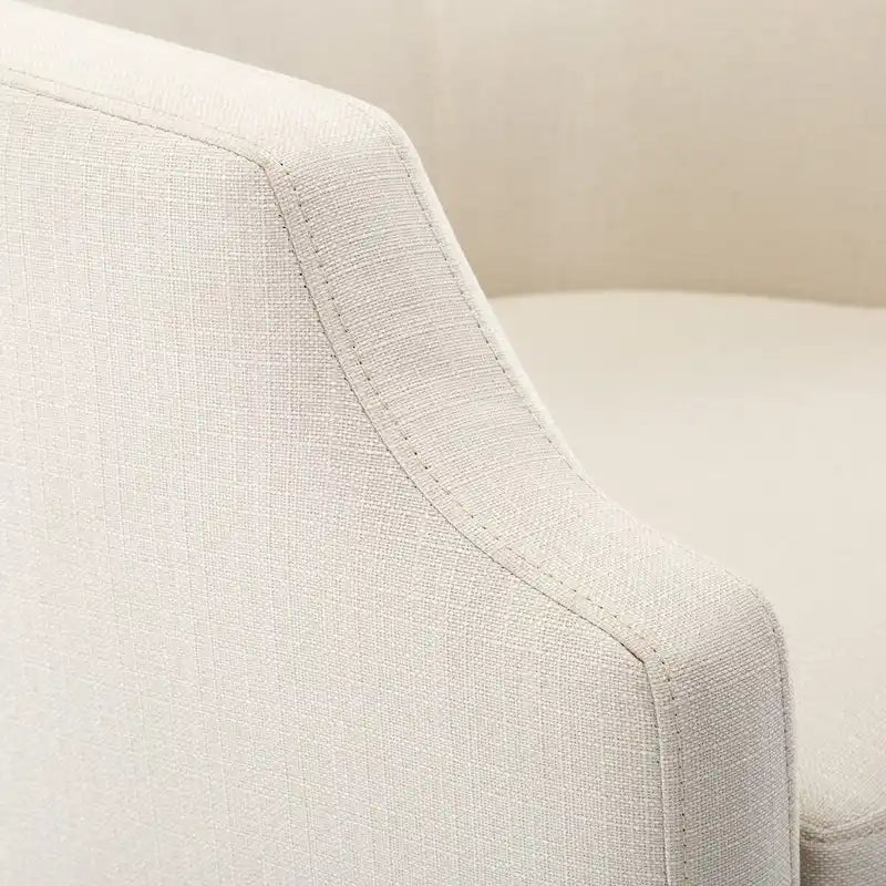 Poltrona a botte girevole e a dondolo, grigio/azzurro/naturale, seduta singola