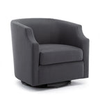 Poltrona a botte girevole e a dondolo, grigio/azzurro/naturale, seduta singola