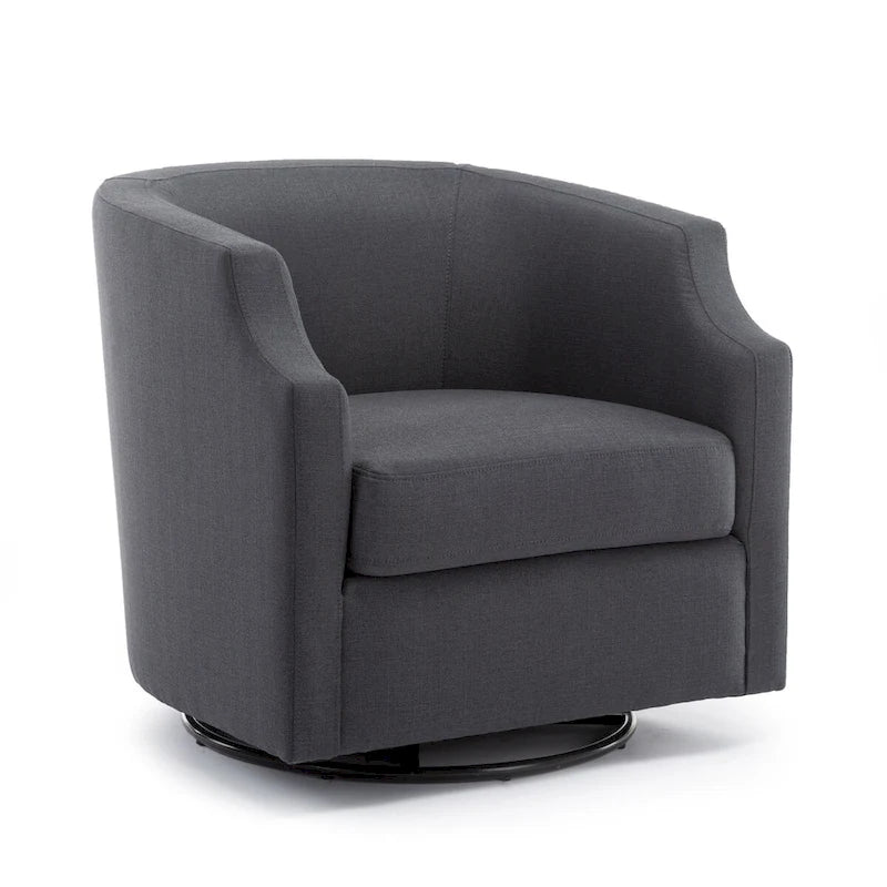 Poltrona a botte girevole e a dondolo, grigio/azzurro/naturale, seduta singola