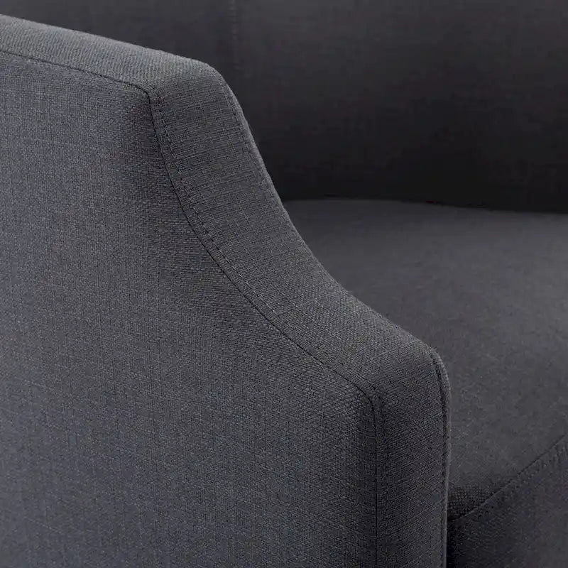 Poltrona a botte girevole e a dondolo, grigio/azzurro/naturale, seduta singola