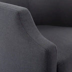 Poltrona a botte girevole e a dondolo, grigio/azzurro/naturale, seduta singola