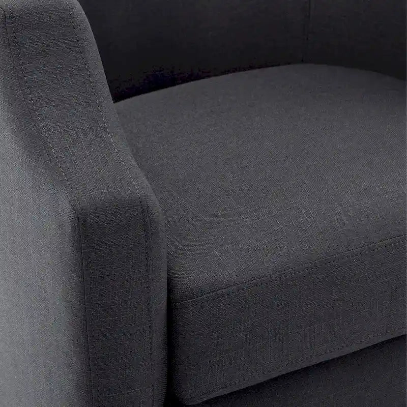 Poltrona a botte girevole e a dondolo, grigio/azzurro/naturale, seduta singola