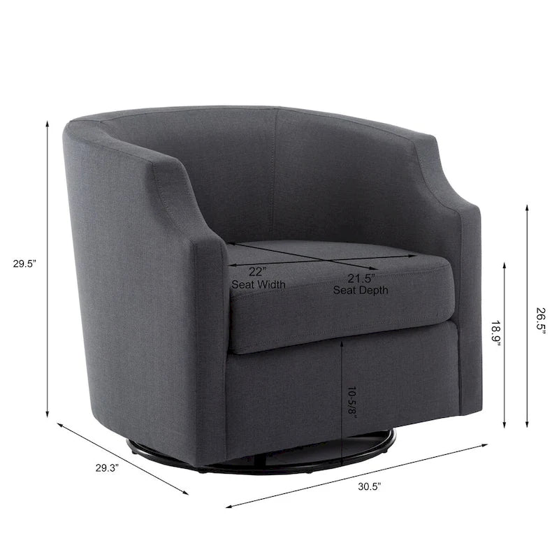 Poltrona a botte girevole e a dondolo, grigio/azzurro/naturale, seduta singola