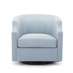 Poltrona a botte girevole e a dondolo, grigio/azzurro/naturale, seduta singola
