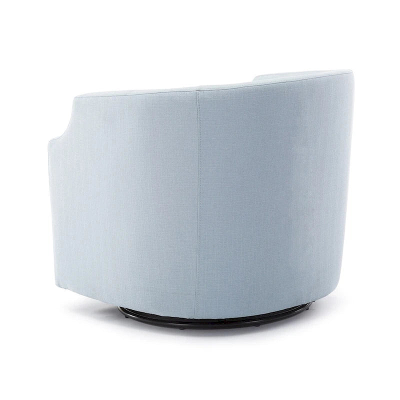 Poltrona a botte girevole e a dondolo, grigio/azzurro/naturale, seduta singola