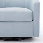 Poltrona a botte girevole e a dondolo, grigio/azzurro/naturale, seduta singola